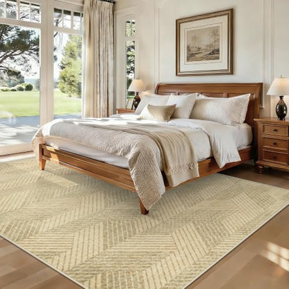 MXSANYOO Area Rugs 5x7 for Living Room, Washable Geometric Brown Carpet - color: Brown, size: 5' x 7' (Rectangular)