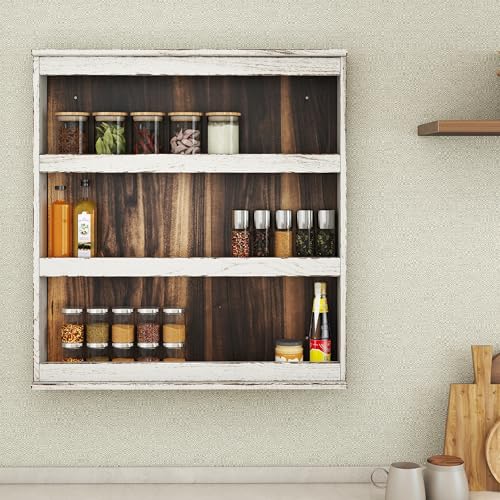 Nisorpa 3 Tier Spice Rack Wall Mount,19.68 x 3.35 x 21.25 Inches - color: Paulownia