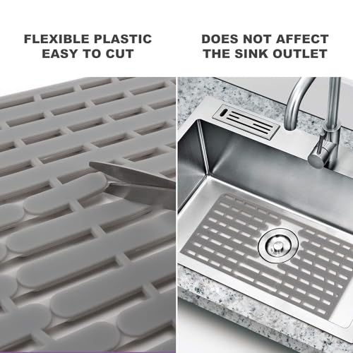 Nice Day® Good Grips Silicone Sink Mat,Ceramic glass mat (2 Packs)16"x12.9" - size: 13" x 16"