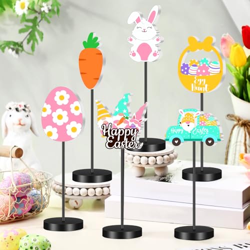 DoubleFill 6 Pcs Easter Decoration for Home Table Centerpieces - style: Easter