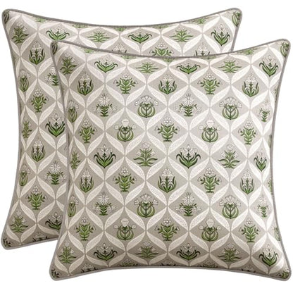 MIULEE Floral Throw Pillow Covers 20x20 Set of 2, Grey - color: Grey, size: 20" x 20" (Pack of 2)