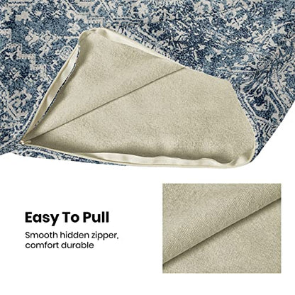 Navy Blue Carpet Pattern Boho Pillow Covers 18x18 Set of 2 - color: Boho-2, size: 18" x 18" (Pack of 2)