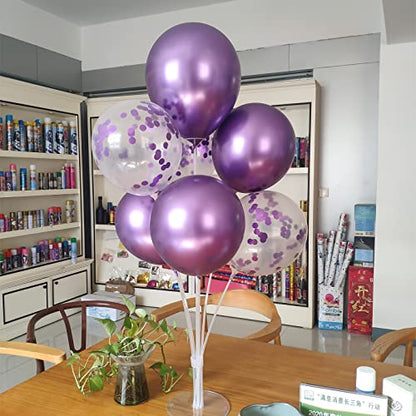 ZJDHPTY 4Set Purple Balloon Stand Table Centerpieces Party Decor - color: Purple 4
