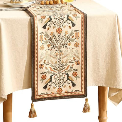 bilin gaier Designer French Linen Extra Long Table Runner,118"x12"-Seville - color: Seville, size: 12"*118"