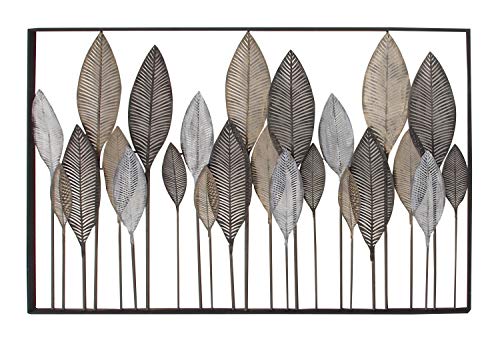 Deco 79 Metal Leaf Wall Sculpture, Wall Art 59" x 1" x 37" Bronze - color: Bronze, size: 59"L x 1"W