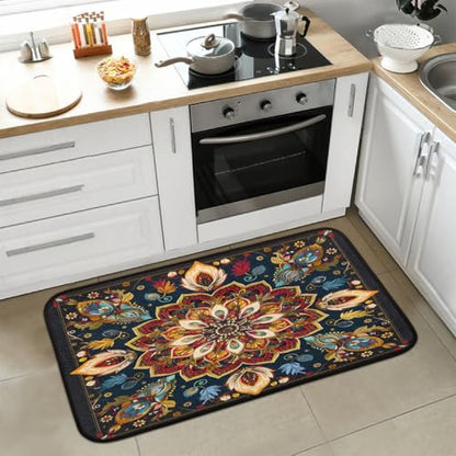 Mandala Bohemian Kitchen Rug Non-Slip Indoor Carpet Absorbent Welcome Mat - color: A:a-7