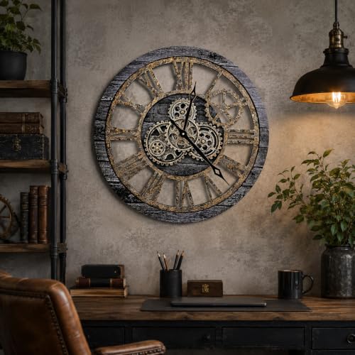 The B-Style Large Wall Clock 24 inch Carbon Gray - color: Carbon Gray, size: 24 inch (60 cm)
