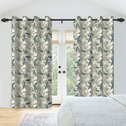 Modern Botanical Leaf Blackout Curtains 2 Panel Set, 52x84 Inch - color: Botanical-d