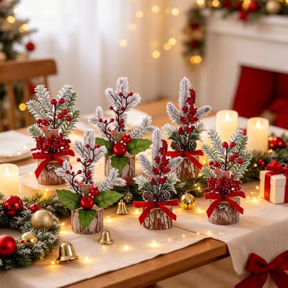 winemana Christmas Table Decorations Indoor Xmas Centerpieces Decor, 6 Pack - size: Style 8