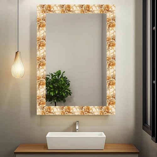 IVN Wallpaper Border Peel and Stick Wall Golden Rose Jewel 4x196 Inch - color: Golden Rose Jewel