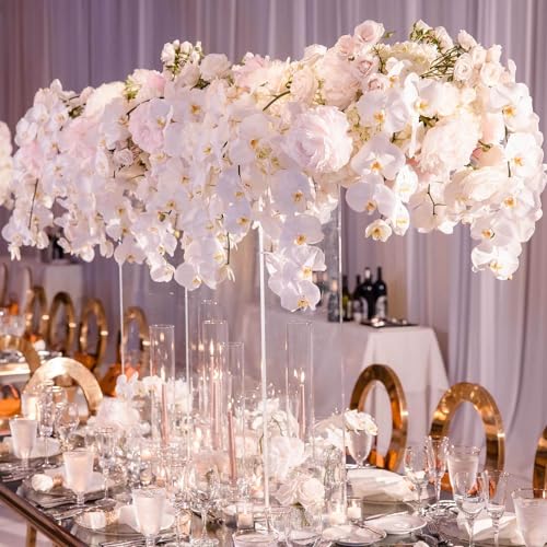 Efavormart 40" Tall Clear Acrylic Rectangular Flower Stand Wedding Centerpiece, Long Floral Frame Table Display Stand - size: 40''x40''