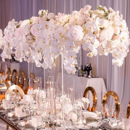 Efavormart 40" Tall Clear Acrylic Rectangular Flower Stand Wedding Centerpiece, Long Floral Frame Table Display Stand - size: 40''x40''