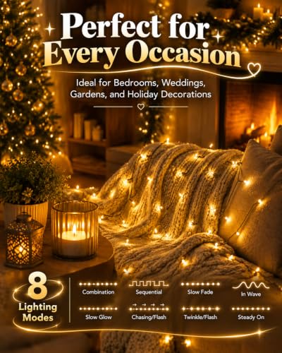 Fairy Lights Battery Operated 2Pack - Total 98FT 300LED String Lights - color: Warm White