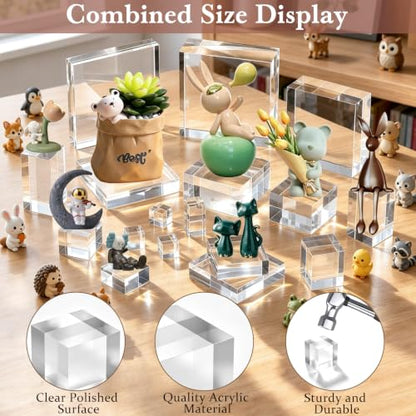 SAMYUCHO 4 Pcs 5 X 5 X 2 Inch Acrylic Blocks, Clear Square Acrylic Base - size: 5 X 5 X 2" 4pcs