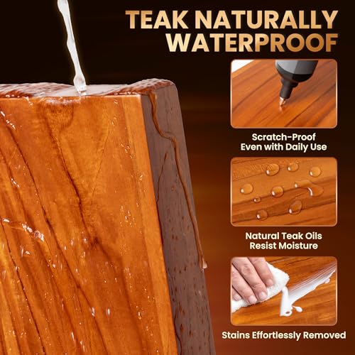 24" Teak Floating Shelves, Natural - Set of 2 - color: Natural Teak, size: 24"L, 2-Pack