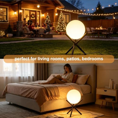 Lightdot 13.8-in Outdoor Globe Floor Lamp, 3000K Warm White LED Ball Lamp - color: 13.8''Warm White
