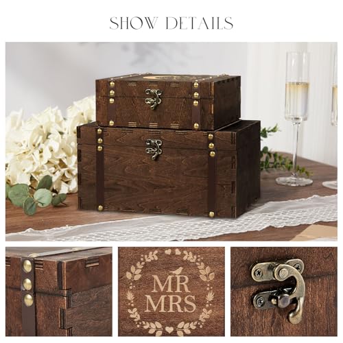 AW BRIDAL Large Mr and Mrs Wedding Keepsake Memory Box, Bridal Shower Gifts - color: Large Mr & Mrs