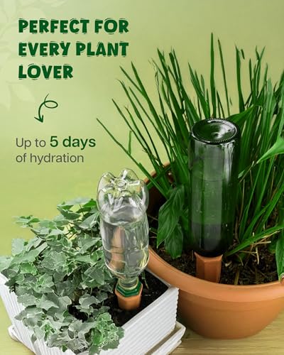 Plant Watering Devices, Self Watering Spikes, Self Watering Planter Insert, Terracotta Watering Spikes, Plant Watering Spikes, Vacation Plant Watering Devices, Water Plants While Away - color: Terracotta - 15 Pcs (Pack of 1)