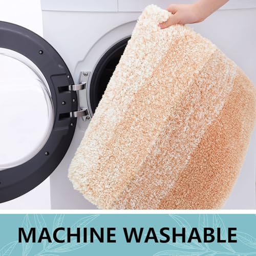 Arotive Microfiber Bathroom Rugs, Shaggy Soft Absorbent Bath Rug, 47x24 - color: Peach, size: 47" X 24"