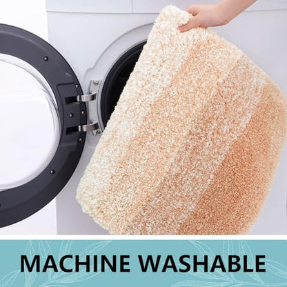 Arotive Microfiber Bathroom Rugs, Shaggy Soft Absorbent Bath Rug, 47x24 - color: Peach, size: 47" X 24"