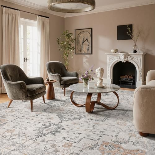 GENIMO 10x14 Washable Area Rugs for Living Room Non Slip, Light Taupe Brown - color: Light Taupe Brown, size: 10' x 14' (Rectangular)