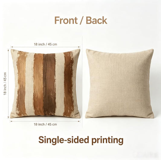 Linen Throw Pillow Covers Brush Stripe 18x18in Set of 2 - color: A20002, size: 18" x 18" (Pack of 2)