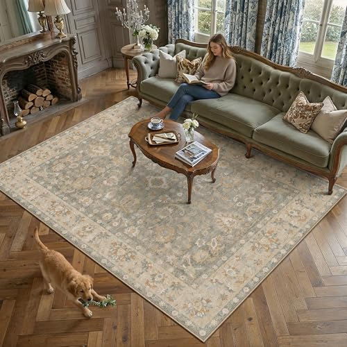 HUGEAR 9x12 Brown Neutral Large Area Rug - color: Brown, size: 9' x 12' (Rectangular)