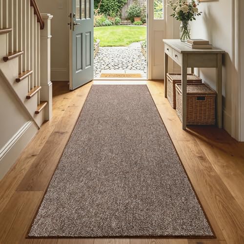 2x6 Coffee/White Runner Rug Washable Non-Slip for Kitchen Hallway Bathroom - color: 10 Coffee/White, size: 2' x 6' (Runner)
