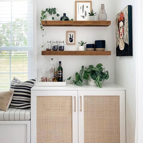 QEEIG Long Floating Shelves for Wall (Brown, Set of 2, 31.5") - color: A. Brown, size: 31.5"