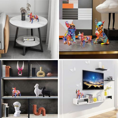 French Bulldog Statue Sculpture Modern Graffiti Dog Home Decor Figurine - color: C1