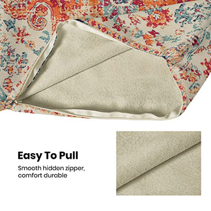 Burnt Orange Blue Carpet Boho Pillow Covers 18x18 Set of 2 - color: Boho-10, size: 18" x 18" (Pack of 2)