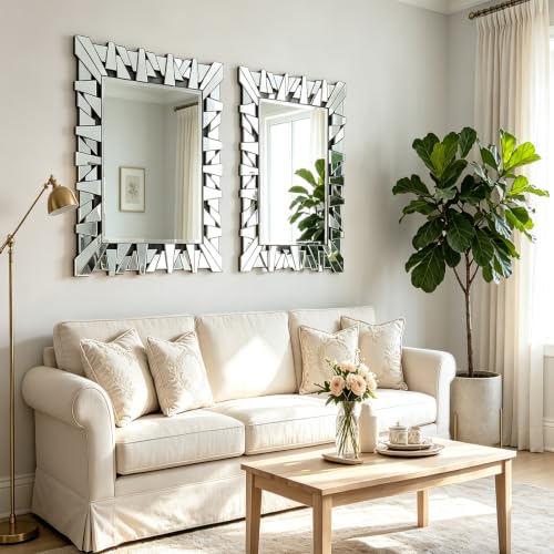 32"x47" Rectangular Large Wall Mirror for Decor with Glass Frame - size: 47"L x 32"W