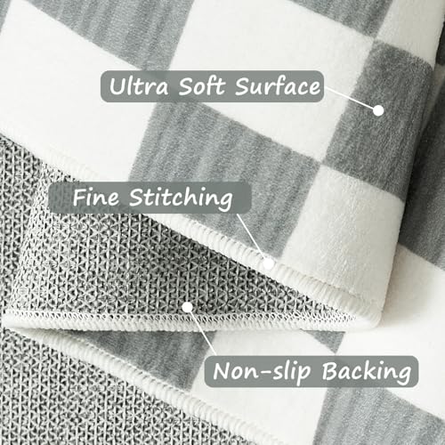 jinchan 2x5 Runner Rug Modern Checkered Geometric Lattice Hallway Rug, Grey - color: Checkered Grey, size: 2' x 5' (Rectangular)