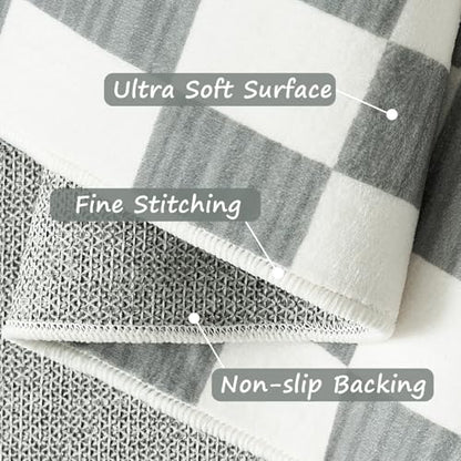 jinchan 2x6 Runner Rug Modern Checkered Geometric Lattice Hallway Rug, Grey - color: Checkered Grey, size: 2' x 6' (Rectangular)