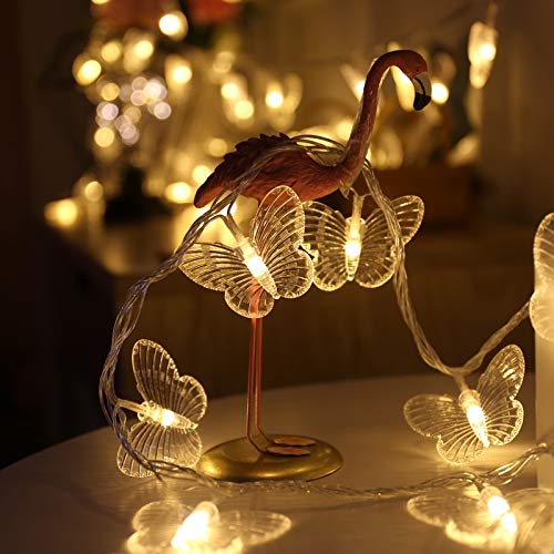 Butterfly Curtain Lights, 13ft 96 LED USB Window Fairy Lights 16 Butterflies 8 Modes Firefly Twinkle Timer String Lights with Remote for Room Bedroom Wall Ceiling Party Wedding Christmas - color: Warm White, size: 13ft