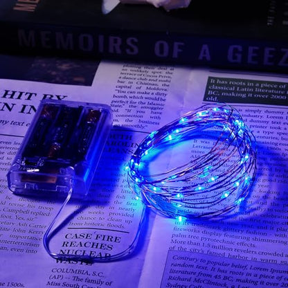 Ariceleo 1 Pack 16.4ft Battery Operated String Lights with Timer, Blue with Synchronized Twinkle Mode, Fairy Lights Battery Powered, 50 LEDs, Idea for Christmas Bedroom Party Wedding - color: Blue, size: 1 Pack-Upgrade