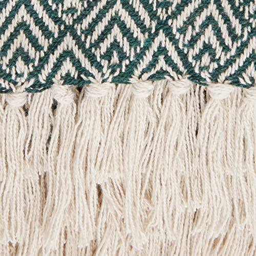 DII Diamond Throw Collection Cotton Woven, 50x60, Hunter Green - color: Hunter Green, size: 50x60"