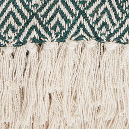 DII Diamond Throw Collection Cotton Woven, 50x60, Hunter Green - color: Hunter Green, size: 50x60"