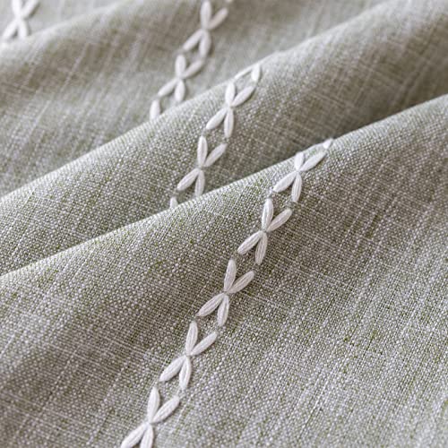 RoomTalks Sage Green Boho Farmhouse Curtains for Bedroom Living Room 84 Inch Length French Country Spring Cute Textured Window Curtain Panels Striped Bohemian Chic Tassel Draperies, 84’’L x 52’’W - color: Sage Green, size: 52"W x 84"L (Pack of 2)