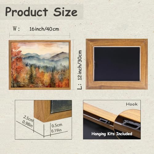 KBKBART Vintage Framed Canvas Wall Art, Autumn Forest Wall Decor 12x16inch - color: Autumn Landscape, size: 16"L x 12"W