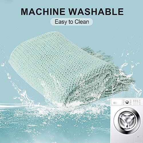 Blagic Wheat Textured Knit Throw Blanket for Couch,Blue and White,50"x60" - color: I-blue & White, size: 50 × 60 in