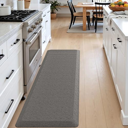 DEXI Anti Fatigue Kitchen Mat Cushioned, 20x47 Waterproof Runner Rug, Grey - color: Grey, size: 47"L x 20"W x 0.9"Th