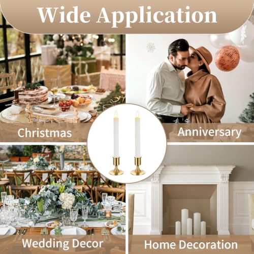 Sziqiqi Gold Candlestick Candle Holders Set of 6, for Wedding Table - color: Gold-style 1, size: 6 Pcs