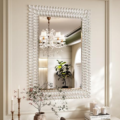 Kelly Miller 28"x40" Jeweled Luxury Rectangle Decorative Wall Mirror - size: 40"L x 28"W