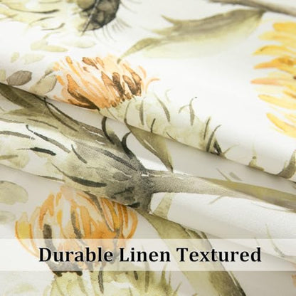Leeva Floral Print Window Valance, Rod Pocket, 52 x 12, 1 Panel, White - color: T13, size: 52"W x 12"L (Pack of 1)