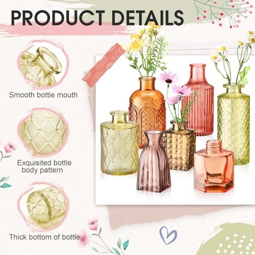 Yaomiao 30 Pcs Glass Bud Vases Centerpieces, Orange Yellow Series - color: Orange Yellow Series