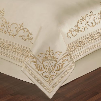 Touch of Class Versailles Luxury Comforter, Classic Pearl, Queen, 4 Pc Set - size: 4 Piece Queen Comforter Set