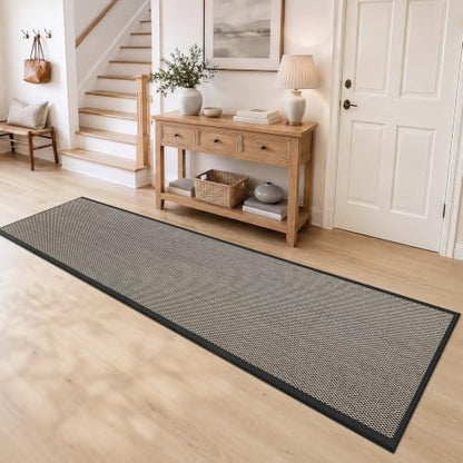 DEXI Ultra Thin Hallway Runner Rug 28x144, Non Slip Entryway Rugs,Black - color: Black, size: 28" X 144" (Runner)