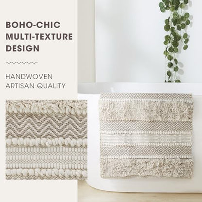 INK+IVY Asher Non-Slip Bath Rug Absorbent Quick Dry, 20 x 32, Natural - color: Natural, size: 1'8" x 2'8" (Rectangular)