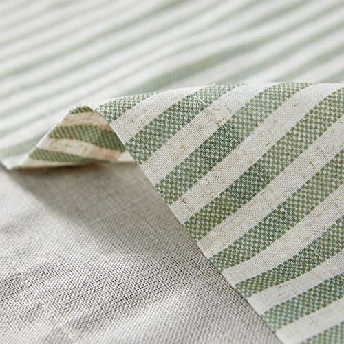 jinchan Stripe Linen Kitchen Valance Curtain, 50x16, 1 Panel, Green - color: Boxter Striped | Sage Green on Linen, size: 50"W x 16"L (Pack of 1)